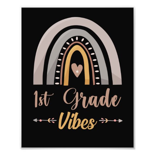 1st Grade Vibes Rainbow First Grade Back to School Foto Afdruk (Voorkant)