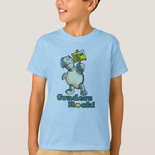 "1st Graders Rock" Turtle Design T-shirt (Voorkant)