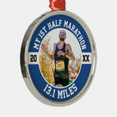 1st Half Marathon Runner First Running Marathoner  Metalen Ornament (Rechts)