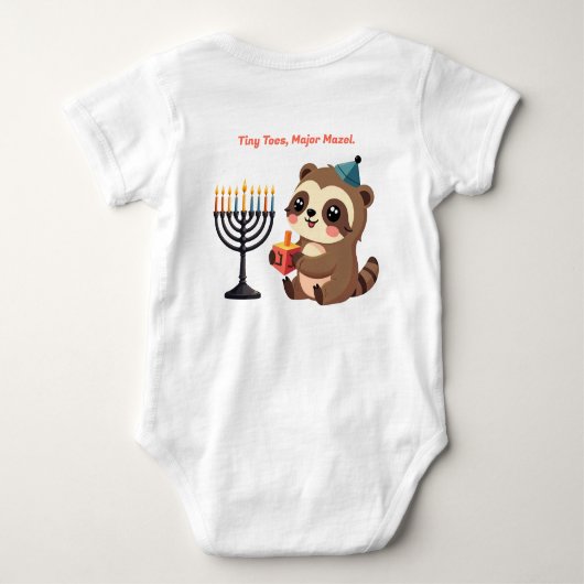 1st Hanukkah Tiny Toes, Major Mazel Romper (Achterkant)