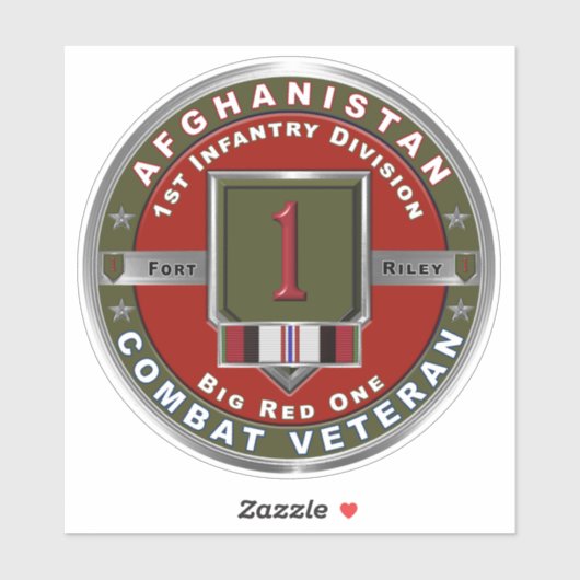 1st Infanterie Divisie Afghanistan Veteraan Vinyl Sticker (Vel)