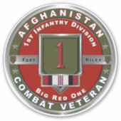 1st Infanterie Divisie Afghanistan Veteraan Vinyl Sticker (Voorkant)