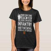 1st Infantry  God Created Infantry Devil stood Att T-shirt (Voorkant)