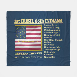 1st Irish, 35th Indiana Infantry (BH) Fleece Deken