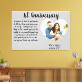 1st Jubileum Foto Hart Stretted Canvas Print (Insitu (Woonkamer))