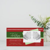 1st Kerstmis van tweelingen Vakantie (rode) Feestdagenkaart (Staand voorkant)