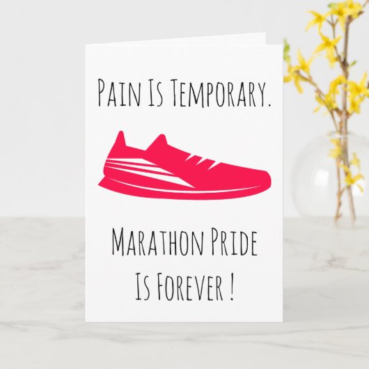 1st Marathon First Marathoner Running Runner Sport Kaart (Gele Bloem)