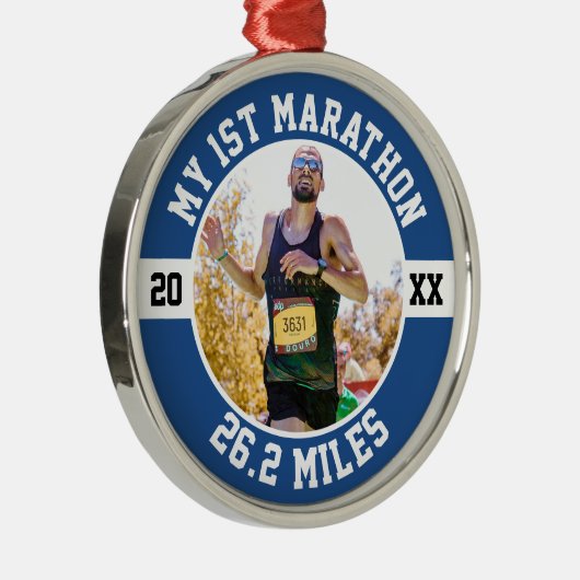 1st Marathon Runner First Running Marathoner 26 2 Metalen Ornament (Rechts)