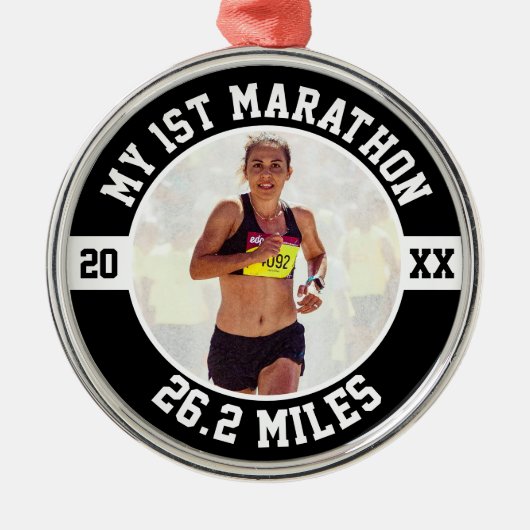 1st Marathon Runner First Running Marathoner 26 2 Metalen Ornament (Voorkant)