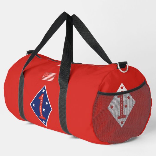 1st Marine Divisie Veteraan Rood Gepersonaliseerd Plunjezak (Rechterhoek)