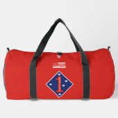 1st Marine Divisie Veteraan Rood Gepersonaliseerd Plunjezak (Achterkant)