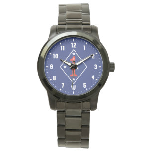 1st Marine Divisie Veteranen Zwart RVS Horloge