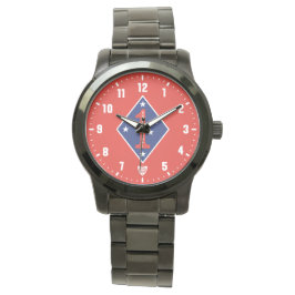 1st Marine Division Veteran RD Stainless Steel Horloge