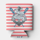 1st Mate Anker nautische riemen Stripes gepersonal Blikjeskoeler (Achterkant)