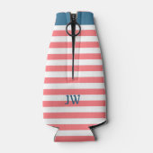 1st Mate Anker nautische riemen Stripes gepersonal Flesjeskoeler (Achterkant)