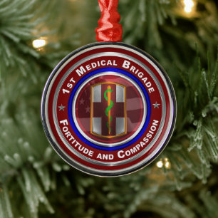 1st Medische Brigade Aandenken Kerstmis Metalen Ornament