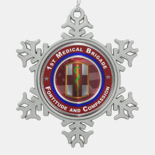 1st Medische Brigade Aandenken Tin Sneeuwvlok Ornament