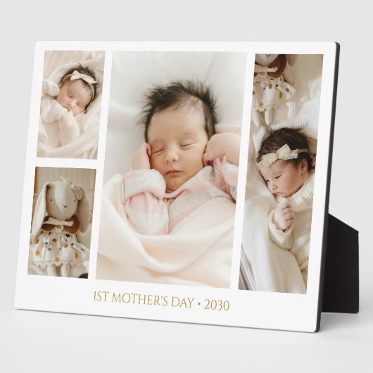 1st Mother's Day Photo collage Keepsake Fotoplaat (Zijkant)
