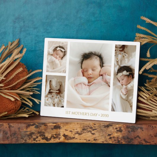 1st Mother's Day Photo collage Keepsake Fotoplaat (Zijkant)