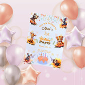 1st Party Animals Kids Birthday Invitation  Kaart