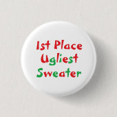 "1st Place" Ugliest Sweater Award Button (Voorkant)