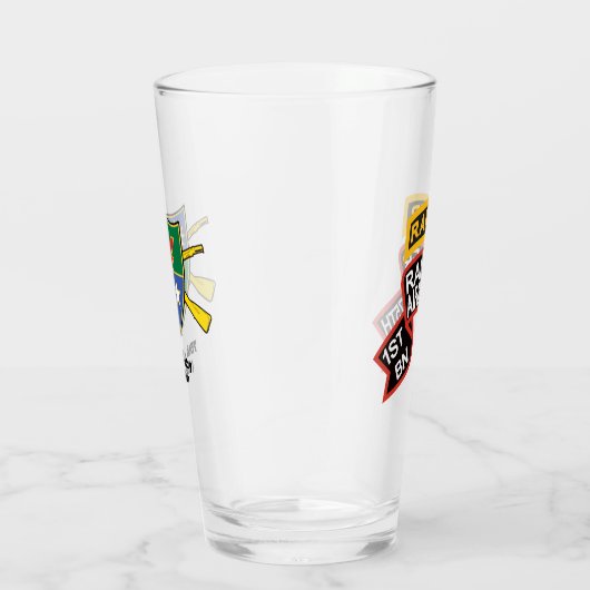 1st Ranger BN oude stijl scroll met tab Beer Glass Glas (Rechts)