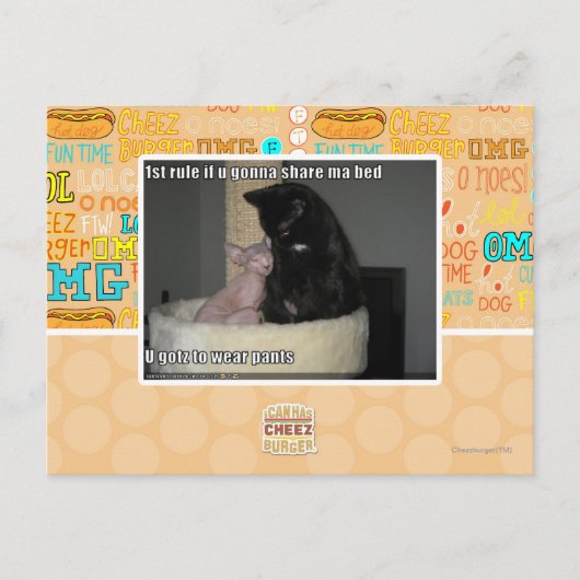 1st regel als u die ma bed gaan delen briefkaart (Voorkant)