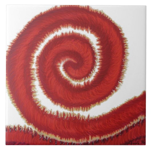 1st-Root Chakra Red Spiral Artwork #1 Tegeltje (Voorkant)