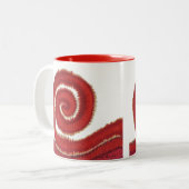 1st-Root Chakra Red Spiral Artwork #1 Tweekleurige Koffiemok (Voorkant links)