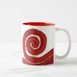 1st-Root Chakra Red Spiral Artwork #1 Tweekleurige Koffiemok