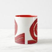 1st-Root Chakra Red Spiral Artwork #1 Tweekleurige Koffiemok (Center)