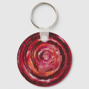1st-Root Chakra Red Spiral Artwork #2 Sleutelhanger