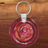 1st-Root Chakra Red Spiral Artwork #2 Sleutelhanger (Voorkant)