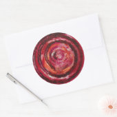 1st-Root Chakra Rode Verf-Stof #2 Ronde Sticker (Envelop)