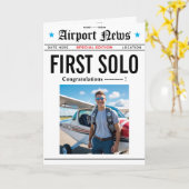 1st Solo Flight Congratulations Card Kaart (Gele Bloem)