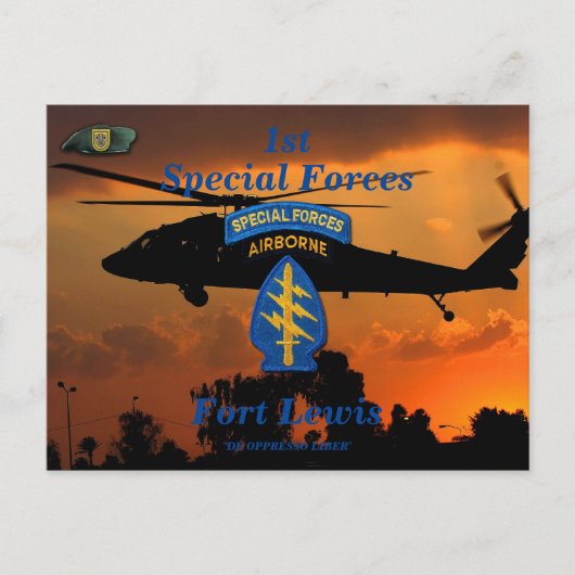 1st Special Forces Green Berets SF SFG SOF veteran Briefkaart (Voorkant)