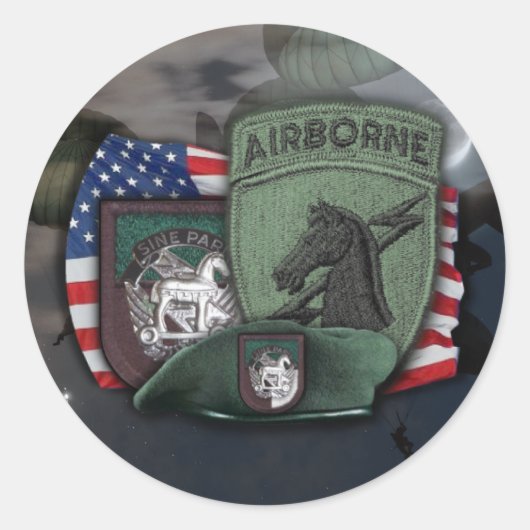 1st Speciale bewerkingen, socom ussocom Stick Ronde Sticker (Voorkant)