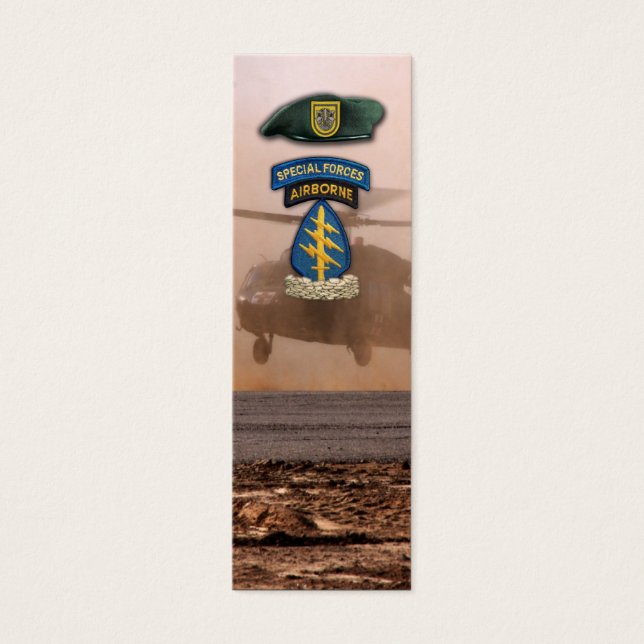 1st Speciale Forces Groene Berets Flash Bookmarker Mini Visitekaartjes (Voorkant)