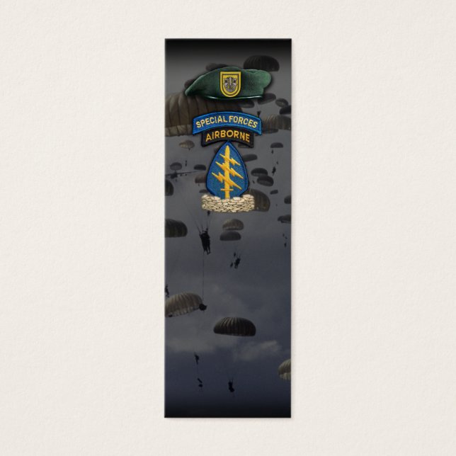 1st Speciale Forces Groene Berets Flash Bookmarker Mini Visitekaartjes (Voorkant)