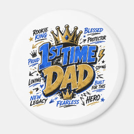1st Time Dad Tweekleurige koffie Magneet