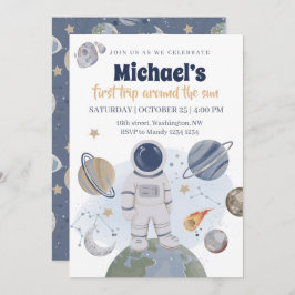 1st Trip Birthday Boy Uitnodiging