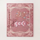 1st Valentine's Day Teddy Bear Bow Floral Motifs Legpuzzel (Verticaal)