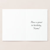 1st verjaardag: legant,  Manuscript; de Naam van d Folie Kaarten (Binnen)