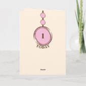 1st Verjaardag voeg naam toe schattige luiaard roz Kaart (Achterkant)