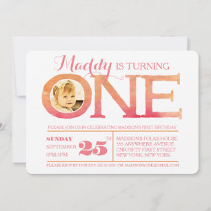 1st Waterverf Één van Ombre van de Verjaardag de Kaart