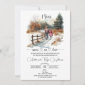 1st Wedding Anniversary Winter Landscape Romantic Kaart (Voorkant)