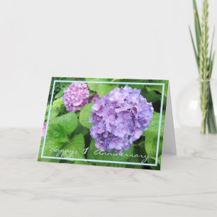 1st Wedding Anniversary Wishes Hydrangeas Elegant Kaart