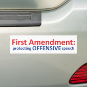 1ste amendement: bescherming van beledigende taal bumpersticker (Op auto)