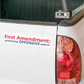 1ste amendement: bescherming van beledigende taal bumpersticker (Op Truck)