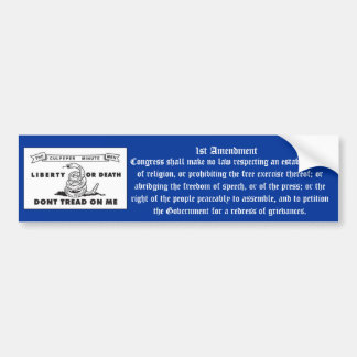 1ste amendement bumpersticker